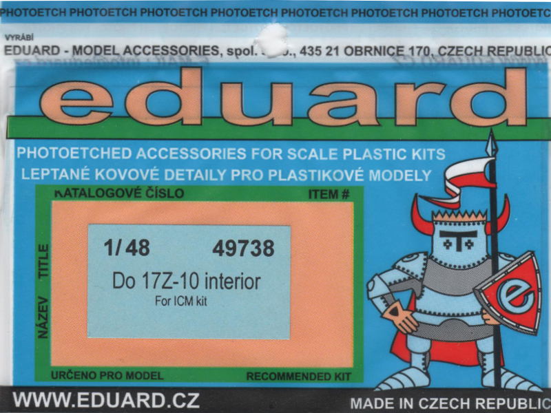Eduard Ätzteile - Do 17Z-10 interior