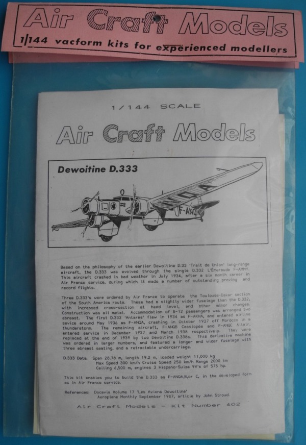 Air Craft Models - Dewoitine D.333