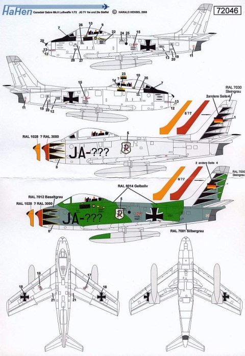 HaHen - Canadair Sabre MK.6 des Jagdgeschwaders 71