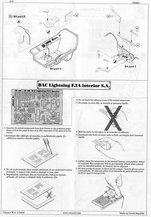Eduard Ätzteile - BAC Lightning F.2A Interior Self Adhesive ZOOM