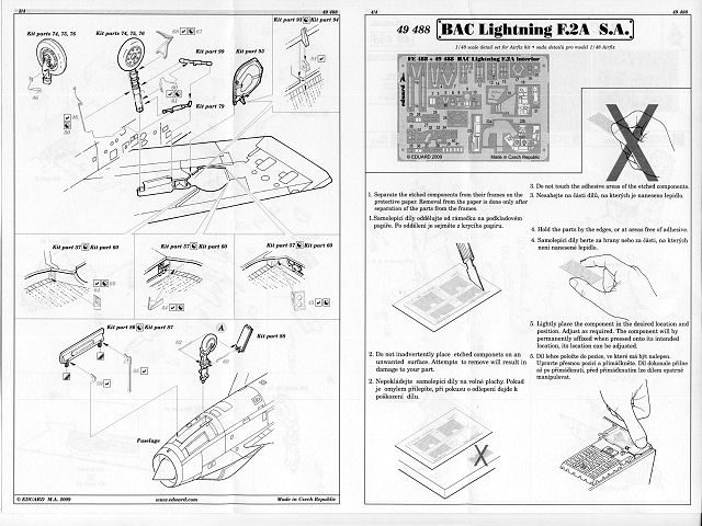 Eduard Ätzteile - BAC Lightning F.2A Self Adhesive