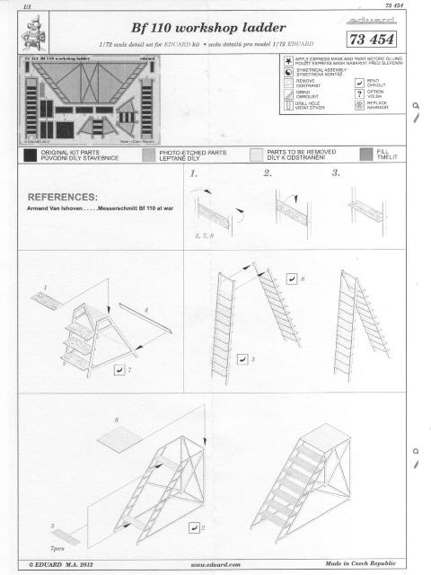 Eduard Ätzteile - Bf 110 workshop ladder