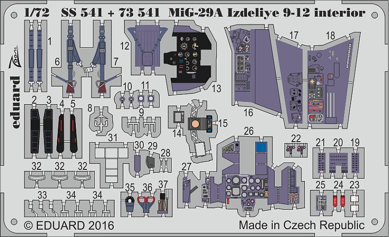 Eduard Ätzteile - MiG-29A Izdeliye 9-12 Interior Zoom
