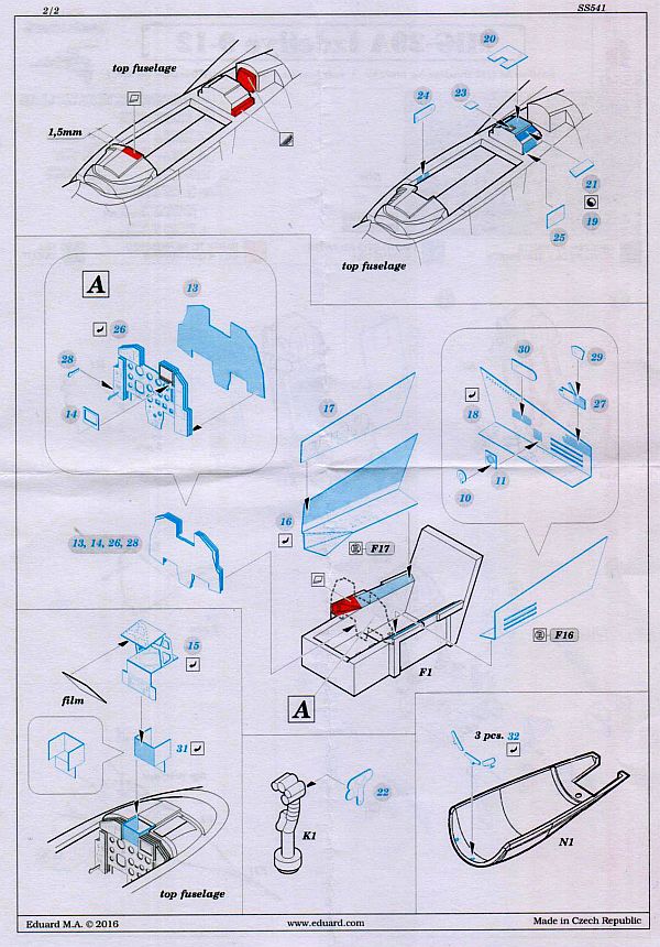 Eduard Ätzteile - MiG-29A Izdeliye 9-12 Interior Zoom