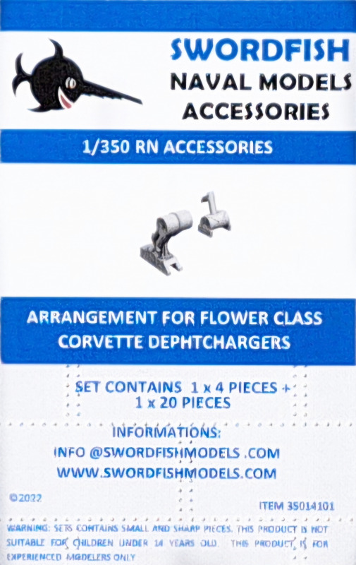 Swordfish Models  - Arrangement for Flower Class Corvettes Depth Charges