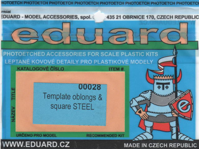 Eduard - Template oblongs & square STEEL