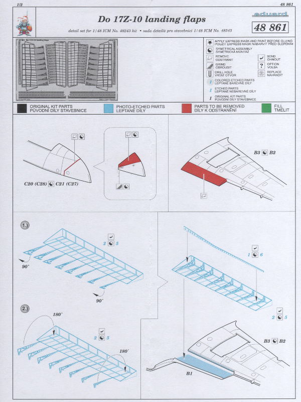 Eduard Ätzteile - Do 17Z-10 landing flaps