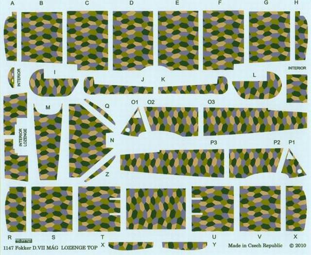 Decals für Flugzeugtarnstoff Oberseite