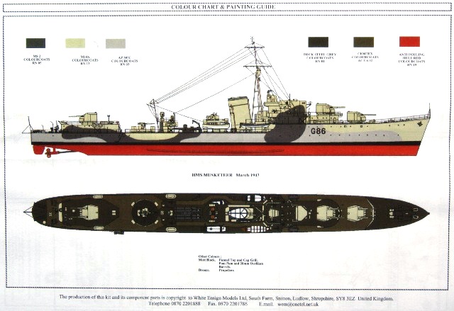 White Ensign Models - H.M.S. Musketeer 1943