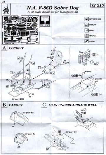 Eduard Ätzteile - N.A. F-86D Sabre Dog