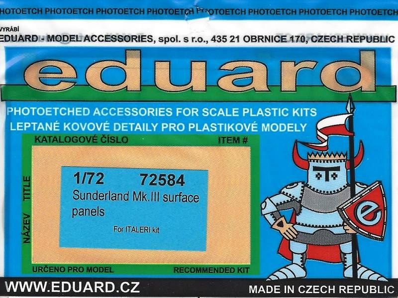 Eduard Ätzteile - Sunderland Mk. III surface panels