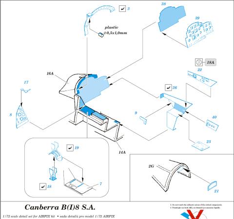 Eduard Ätzteile - Canberra B(I)8 interior S.A.