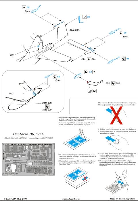 Eduard Ätzteile - Canberra B(I)8 interior S.A.