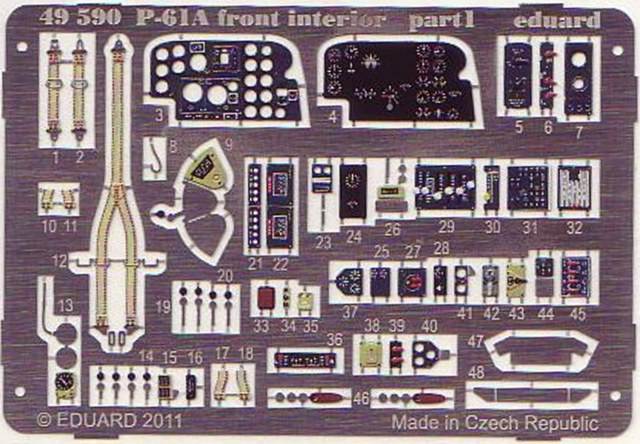 front interior - Platte I, mit selbstklebenden Elementen für das vordere Cockpit.