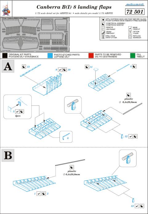 Eduard Ätzteile - Canberra B(I)8 landing flaps