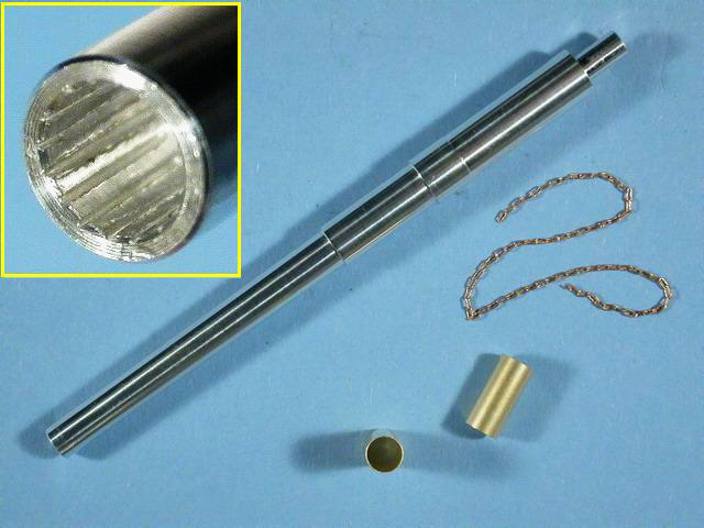 Alu-Rohr mit Zügen, Messinghülsen und Metallkette