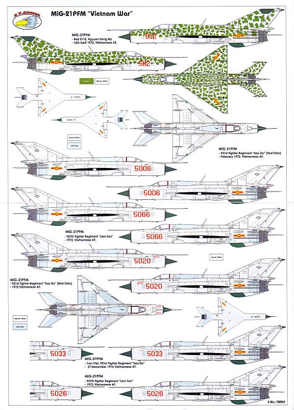 R.V. Aircraft - MiG-21PFM Vietnam War