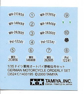 Tamiya - German Motorcycle Orderly