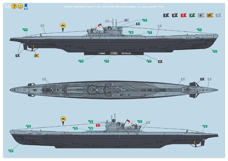 Revell - German Submarine Type IX C/40 (U190)