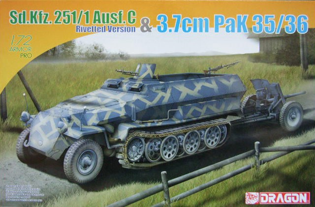 Dragon - Sd.Kfz.251/1 Ausf. C Rivetted Version & 3.7cm Pak 35/36