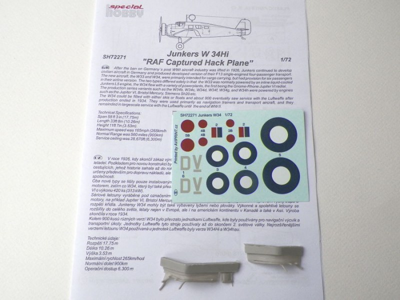 Special Hobby - Junkers W 34HI „RAF Captured Hack Plane“