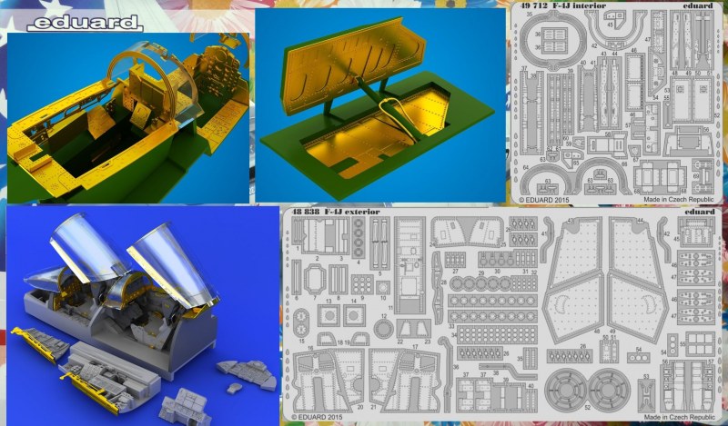 Einige der weiteren Zurüstteile für die F-4J von Eduard im Überblick. (Grafiken: Eduard, Collage: Autor)