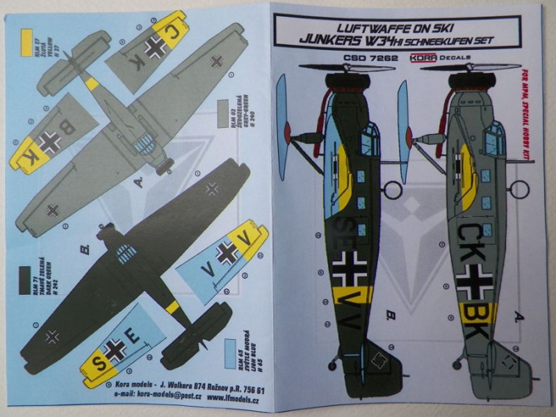 Kora Models - Junkers W34HI "Schneekufenset"