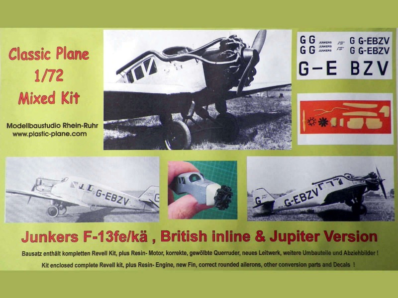Classic Plane - Junkers F13 fe/kä, British inline & Jupiter Version