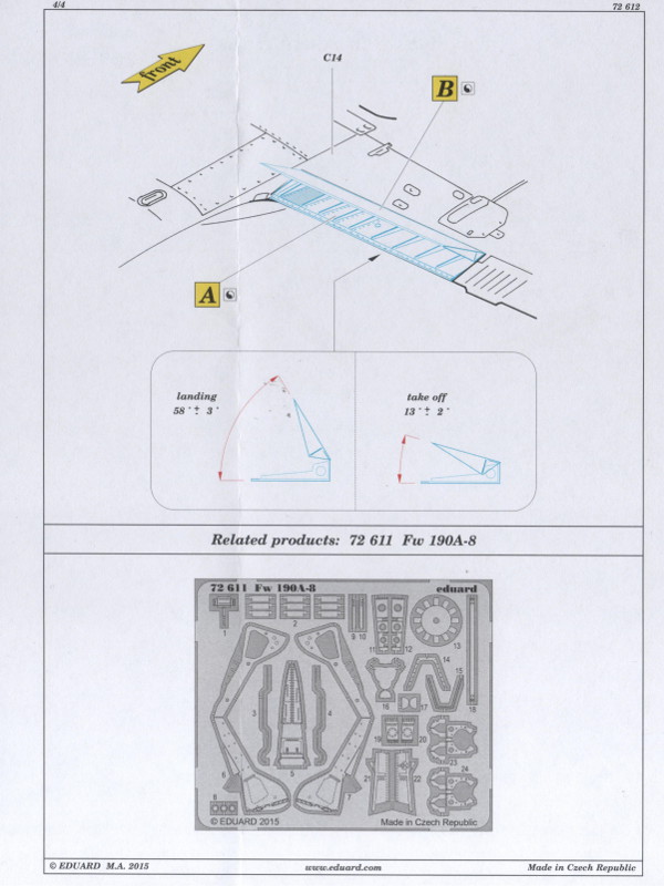 Eduard Ätzteile - Fw 190A-8 landing flaps