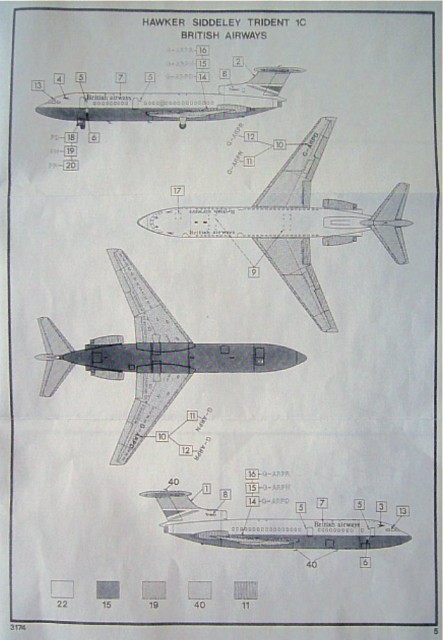 Airfix - Hawker Siddeley TRIDENT 1C