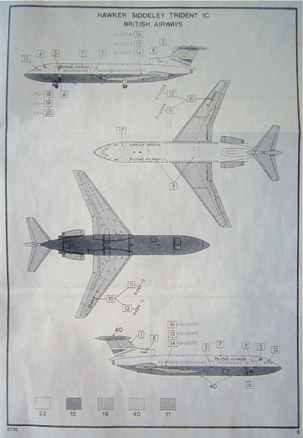 Airfix - Hawker Siddeley TRIDENT 1C