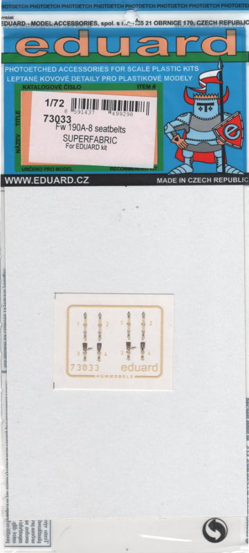 Eduard Ätzteile - Fw 190A-8 seatbelts SUPERFABRIC