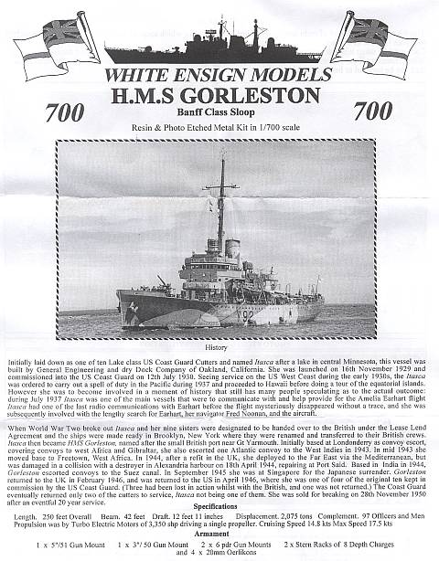 White Ensign Models - H.M.S. Gorleston 1943