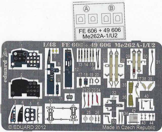 Eduard Ätzteile - Me 262-A1/U2 S.A.