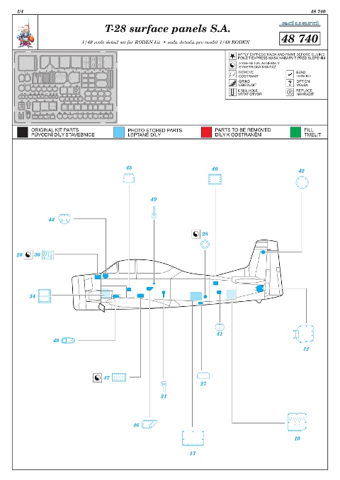 Eduard Ätzteile - T-28 Surface Panels S.A.