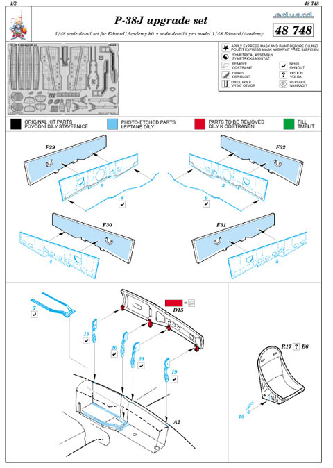 Eduard Ätzteile - P-38 upgrate Set