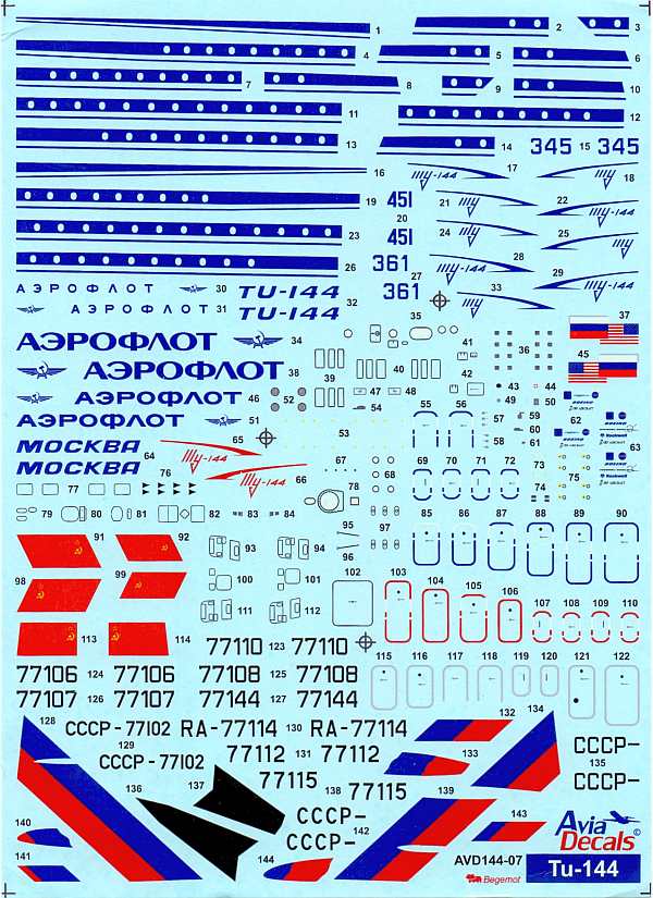 Avia Decals - Tupolev Tu-144