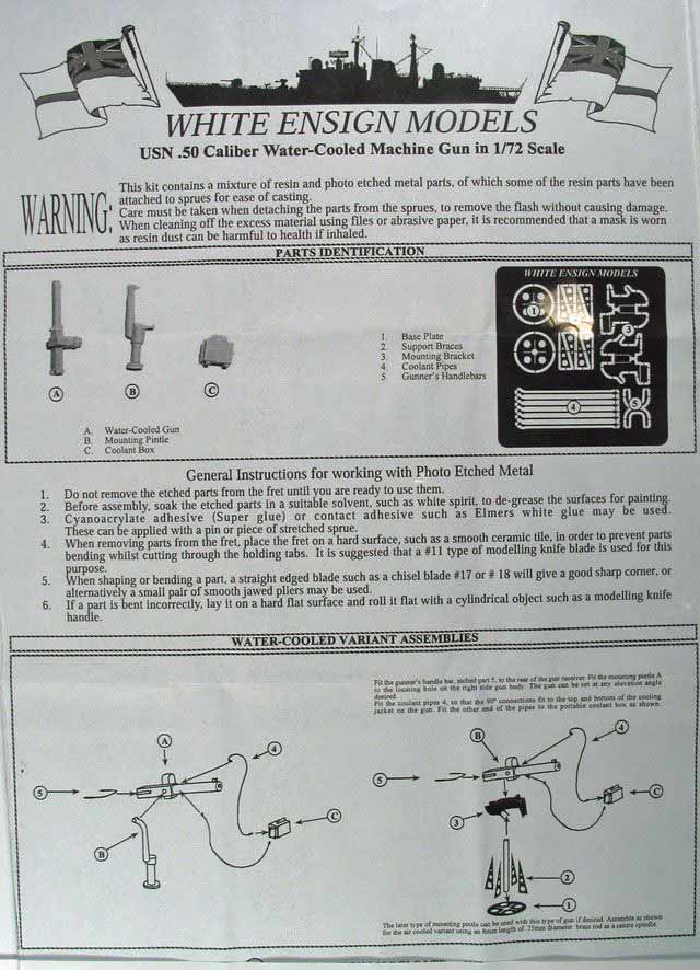 White Ensign Models - USN .50 Cal. WATER-COOLED MACHINE GUN