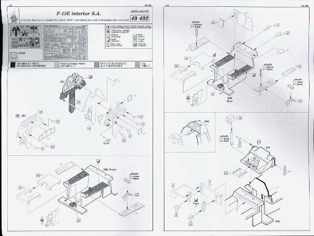 Eduard Ätzteile - F-15E Interior Self Adhesive