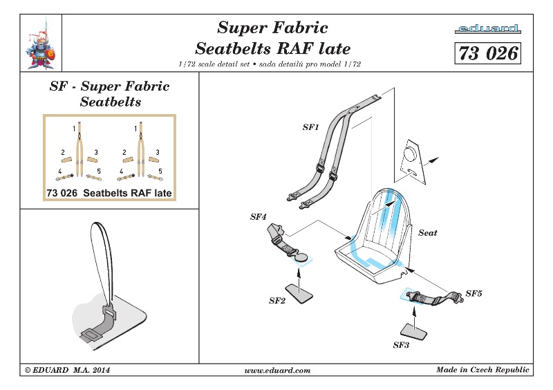 Eduard Ätzteile - Seatbelts RAF Late Super Fabric