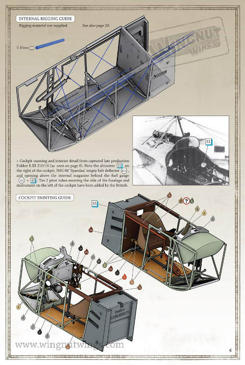 Verspannung und Farbgebung des Cockpits