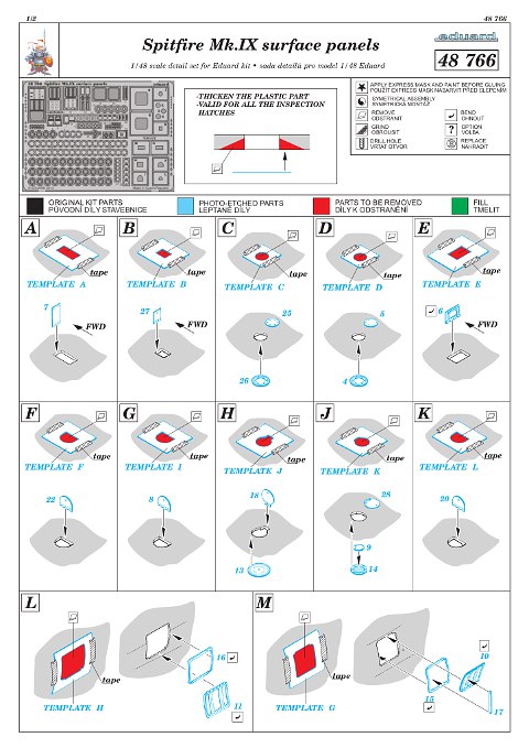 Eduard Ätzteile - Spitfire Mk.IX surface panels
