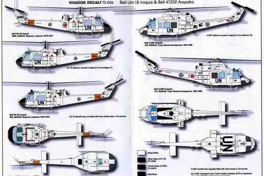 Vingtor Decals - Bell UH-1B Iroquis / Bell 412SOP Arapaho