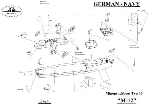 HP-Models - Minensuchboot Typ 35 M12 der deutschen Kriegsmarine