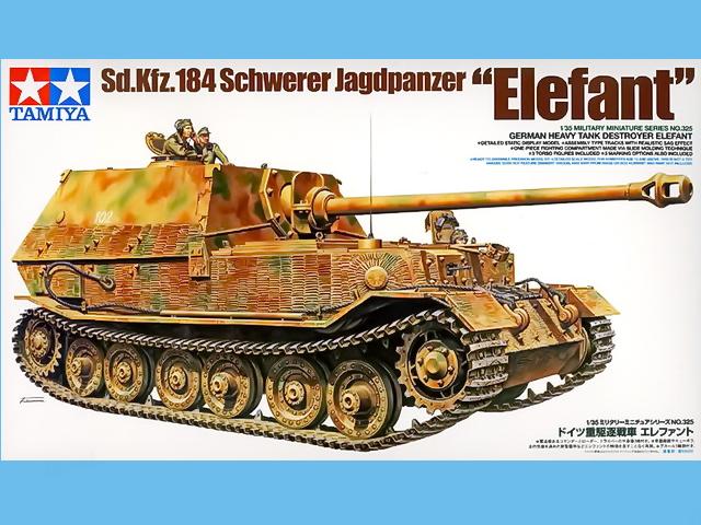 Bausatz-Cover des Sd.Kfz 184 Elefant von Tamiya