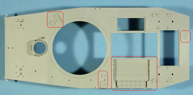 Draufsicht auf die veränderte Optik der Oberwanne für den PT-76B