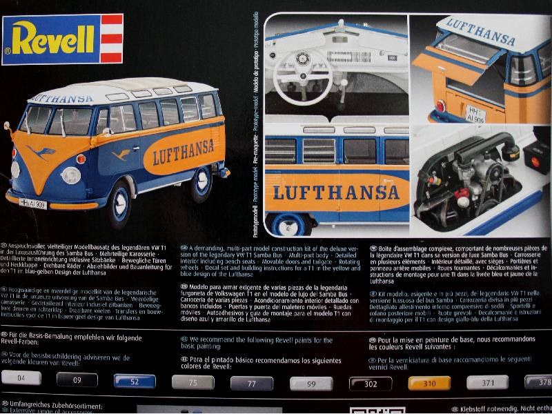 24 Escala Kit de plástico Modelo VW T1 Samba Bus Revell GmbH 07436 1 Lufthansa 