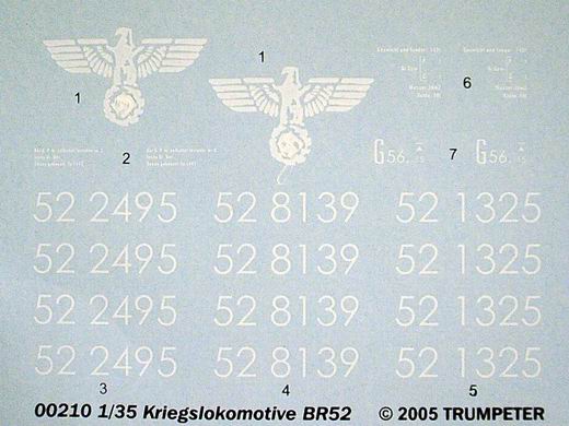 Nicht ganz korrekt die Decals für 3 verschieden Maschinen...