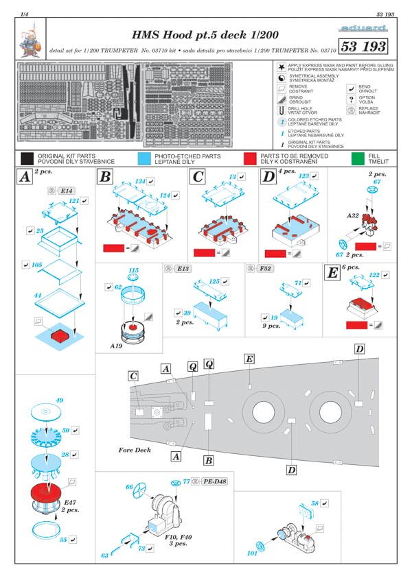 Eduard Ätzteile - HMS Hood pt. 5 deck