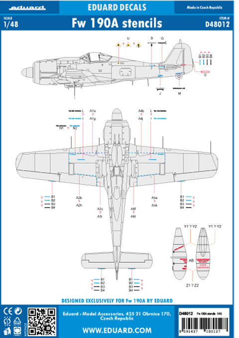 Eduard - Fw190A stencil data